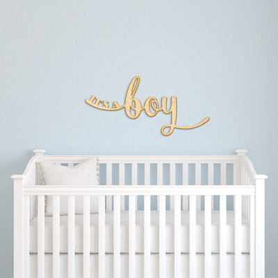 It's A Boy Script Wood Sign
