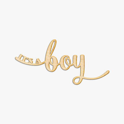 It's A Boy Script Wood Sign
