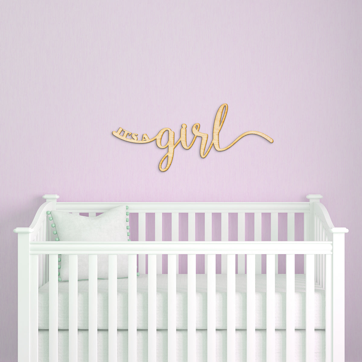 It's a Girl Script Wood Sign