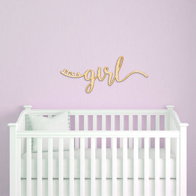 It's a Girl Script Wood Sign