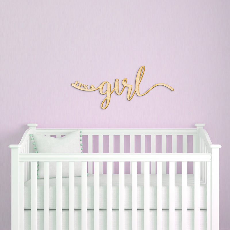It's a Girl Script Wood Sign
