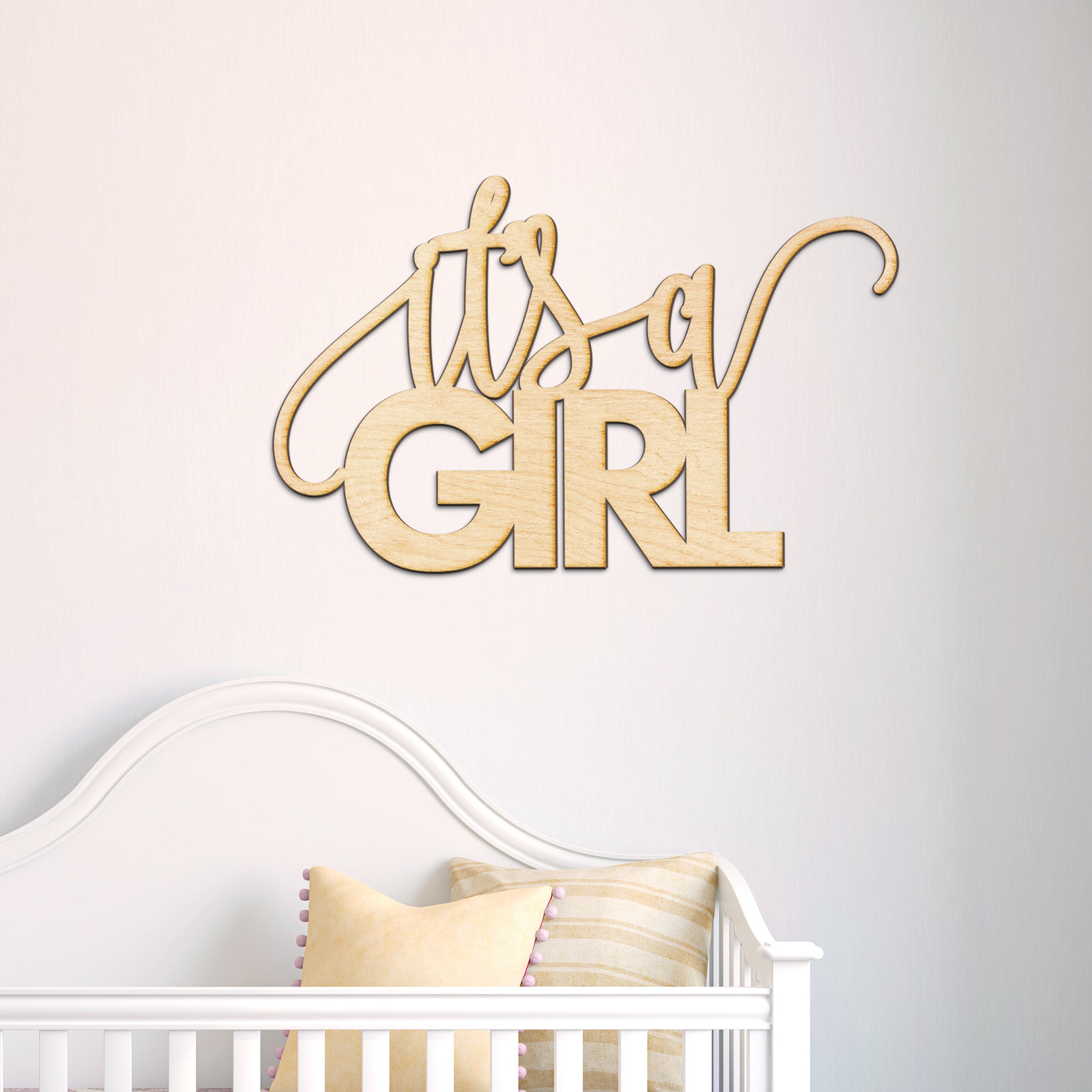 It's A Girl Wood Sign