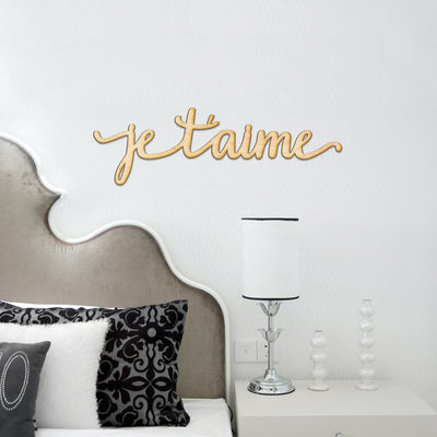 Je T'aime Wood Sign