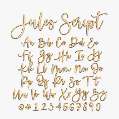 Custom Jules Script Word Wood Sign