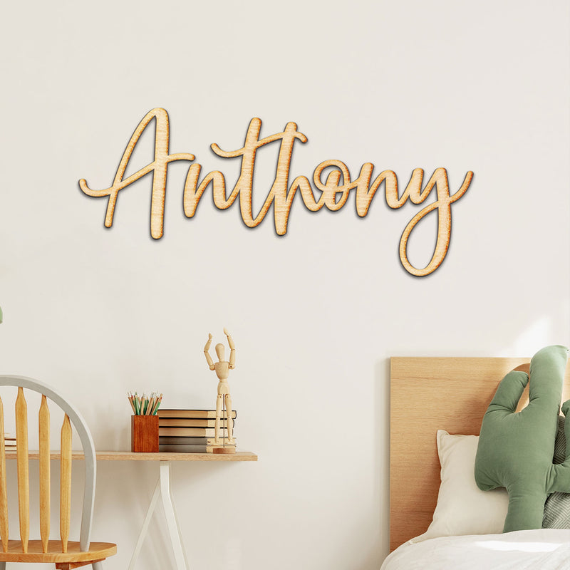 Custom Jules Script Word Wood Sign
