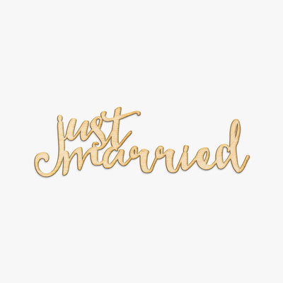 Just Married Wood Cut Sign