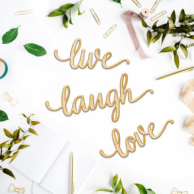 Live Love Laugh Wood Cut Set