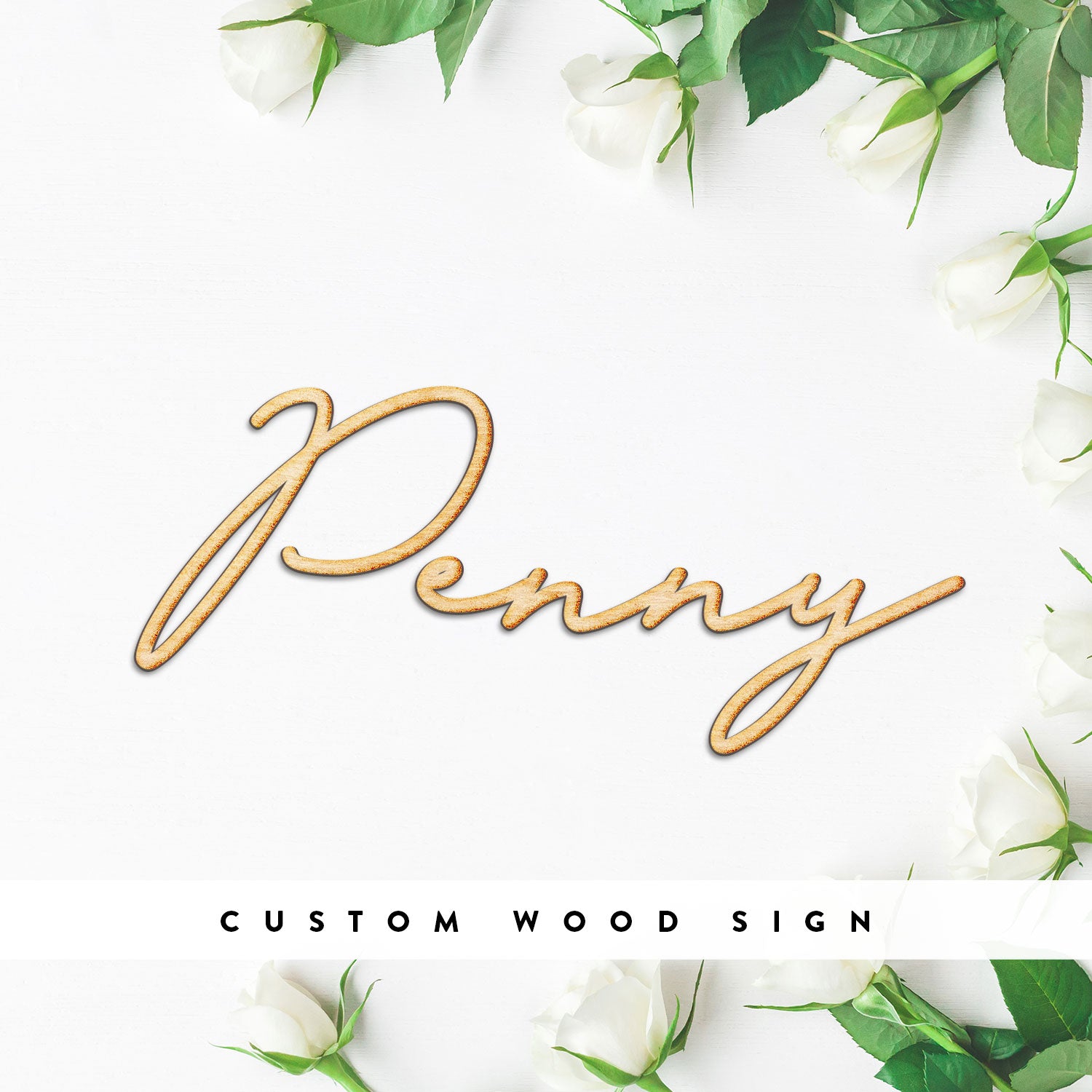 Custom Lolly Script Word Wood Sign