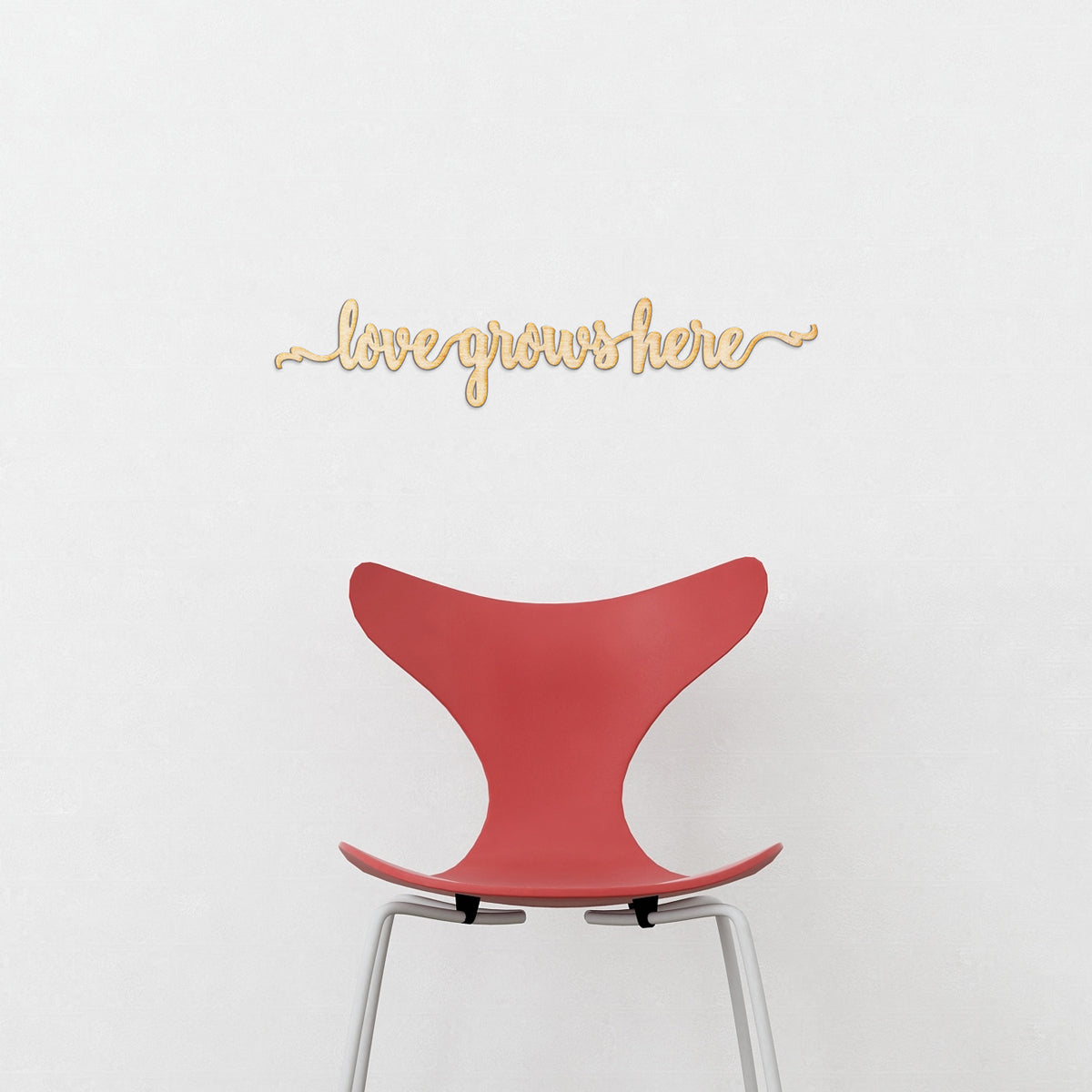 Love Grows Here Script Wood Sign