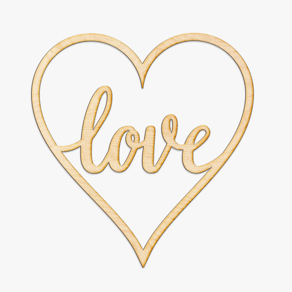 Love Heart Shape Wood Sign