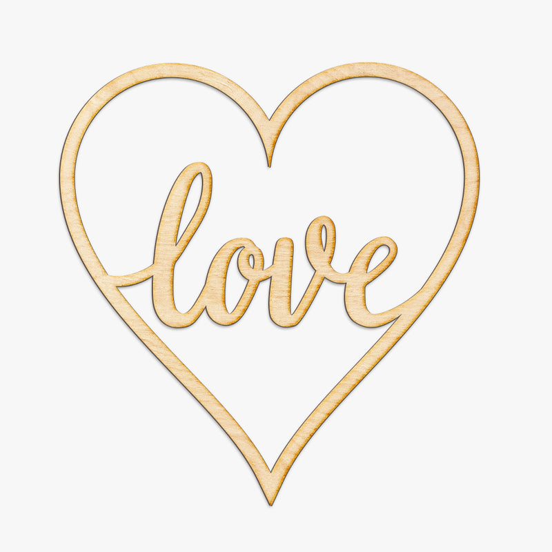 Love Heart Shape Wood Sign