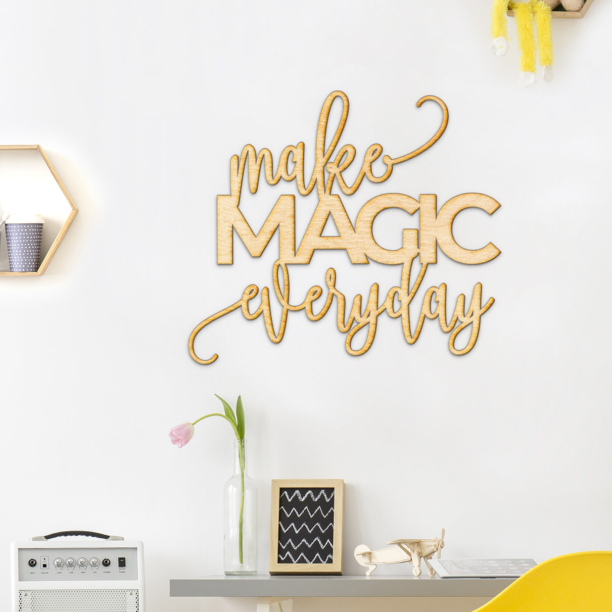 Make Magic Everyday Wood Cut Sign