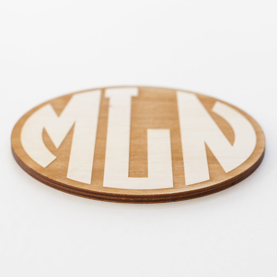 Circle Monogram Engraved Wood Sign
