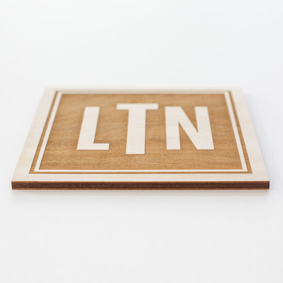 Rectangle Monogram Engraved Wood Sign
