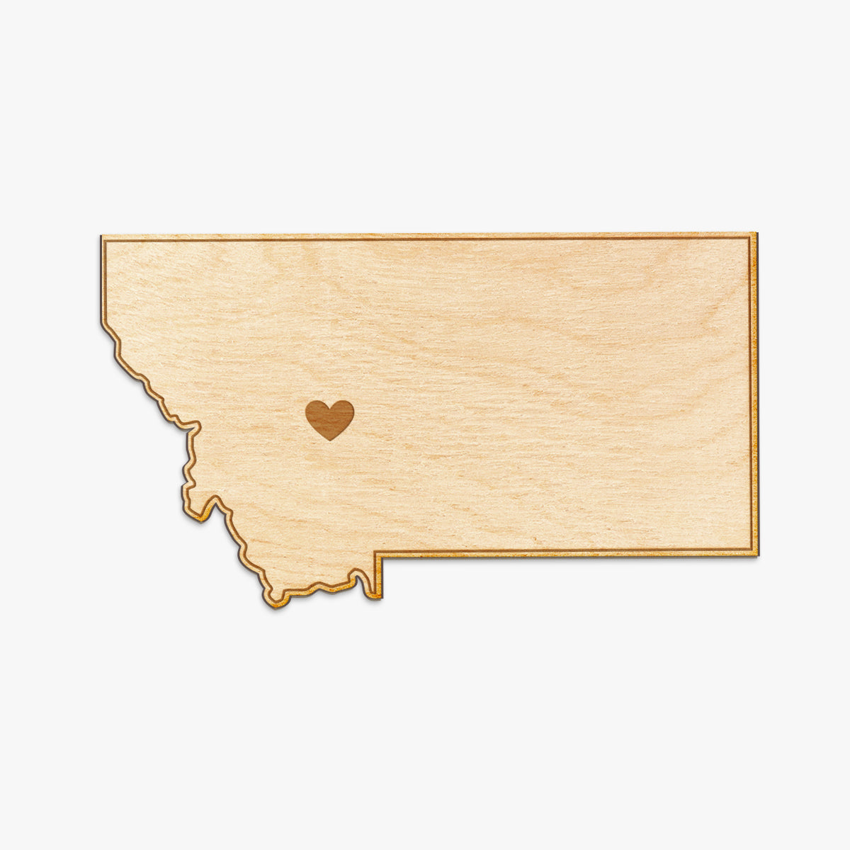 Montana Cut Sign With Custom Engraved Heart Placement