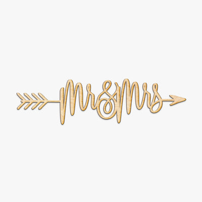Mr & Mrs Arrow Wood Sign