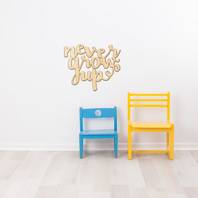 Never Grow Up Wood Cut