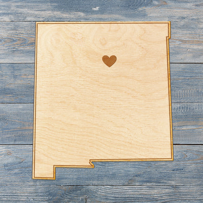 New Mexico Cut Sign With Custom Engraved Heart Placement