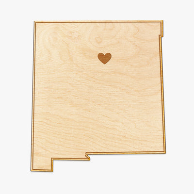 New Mexico Cut Sign With Custom Engraved Heart Placement
