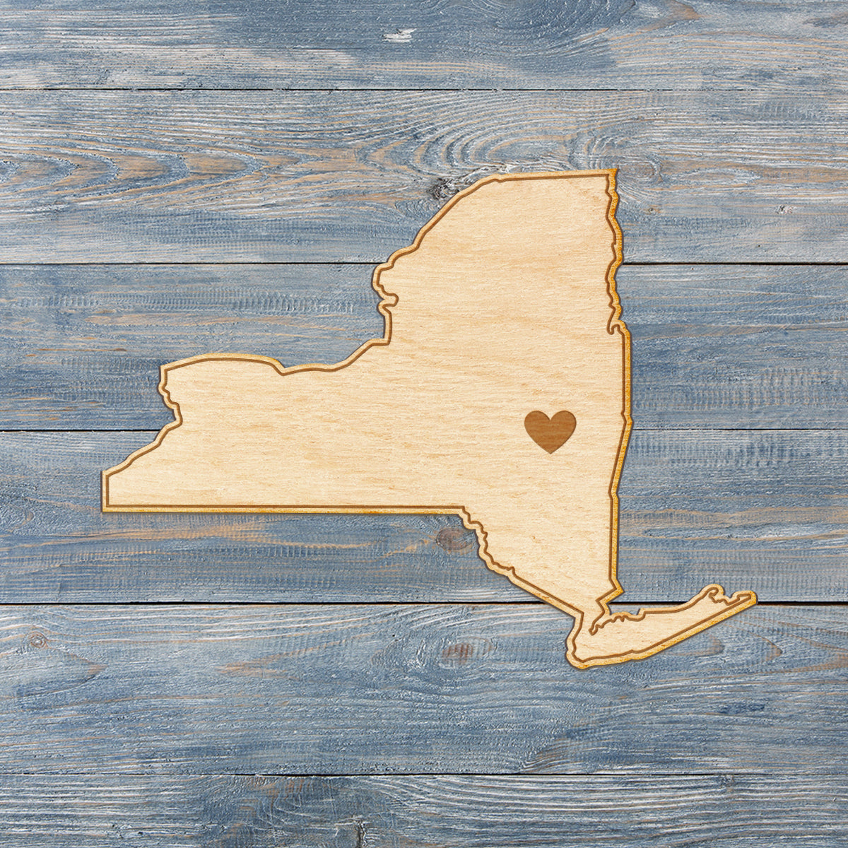 New York Cut Sign With Custom Engraved Heart Placement