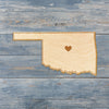 Oklahoma Cut Sign With Custom Engraved Heart Placement