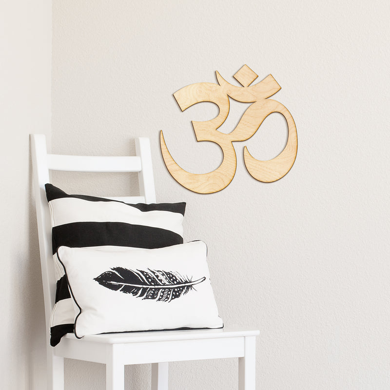 Om Symbol Wood Cut Sign