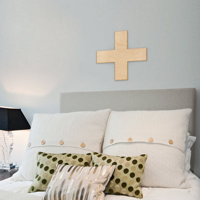 Plus Symbol Cut Wood Sign