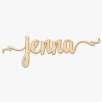 Custom Ribbon Script Word Wood Sign