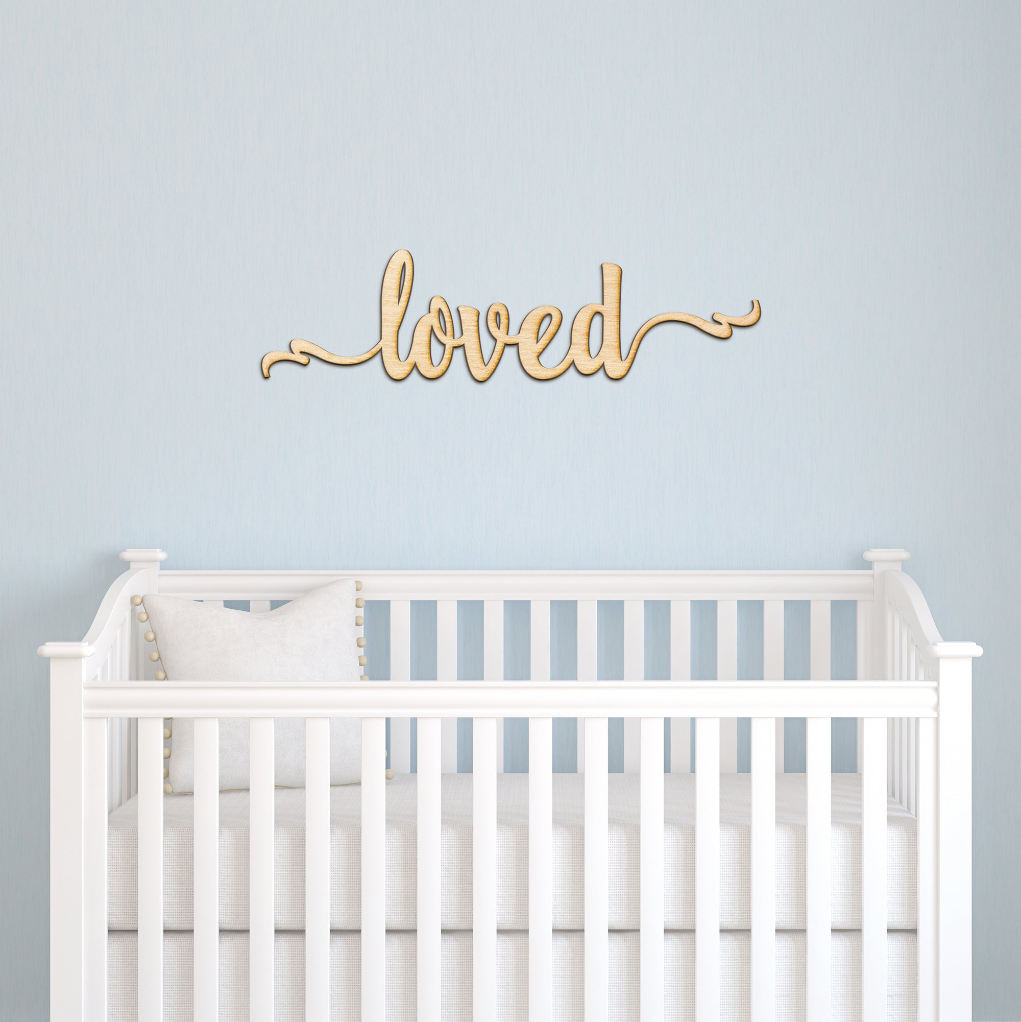 Custom Ribbon Script Word Wood Sign