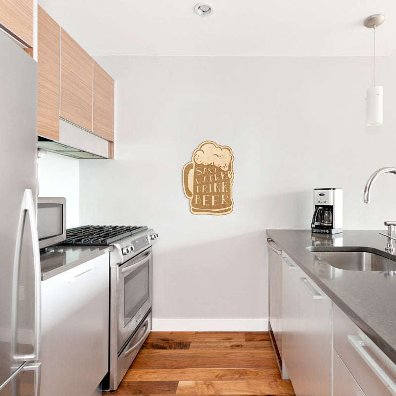 Save Water Drink Beer Engraved Wood Sign