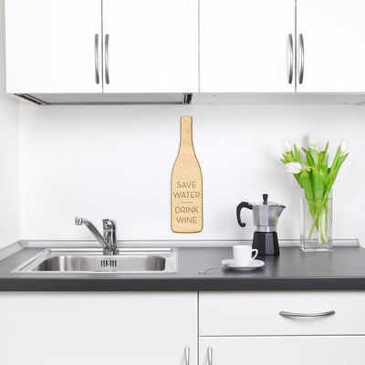 Save Water Drink Wine Engraved Wood Sign