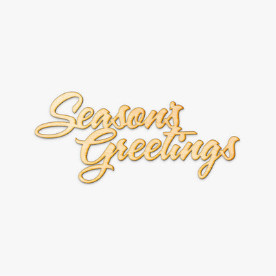 Season's Greetings Wood Cut Sign