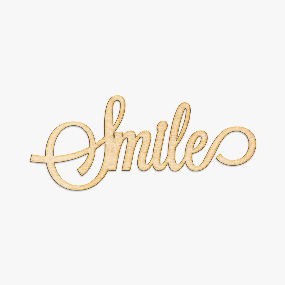 Script Smile Wood Sign