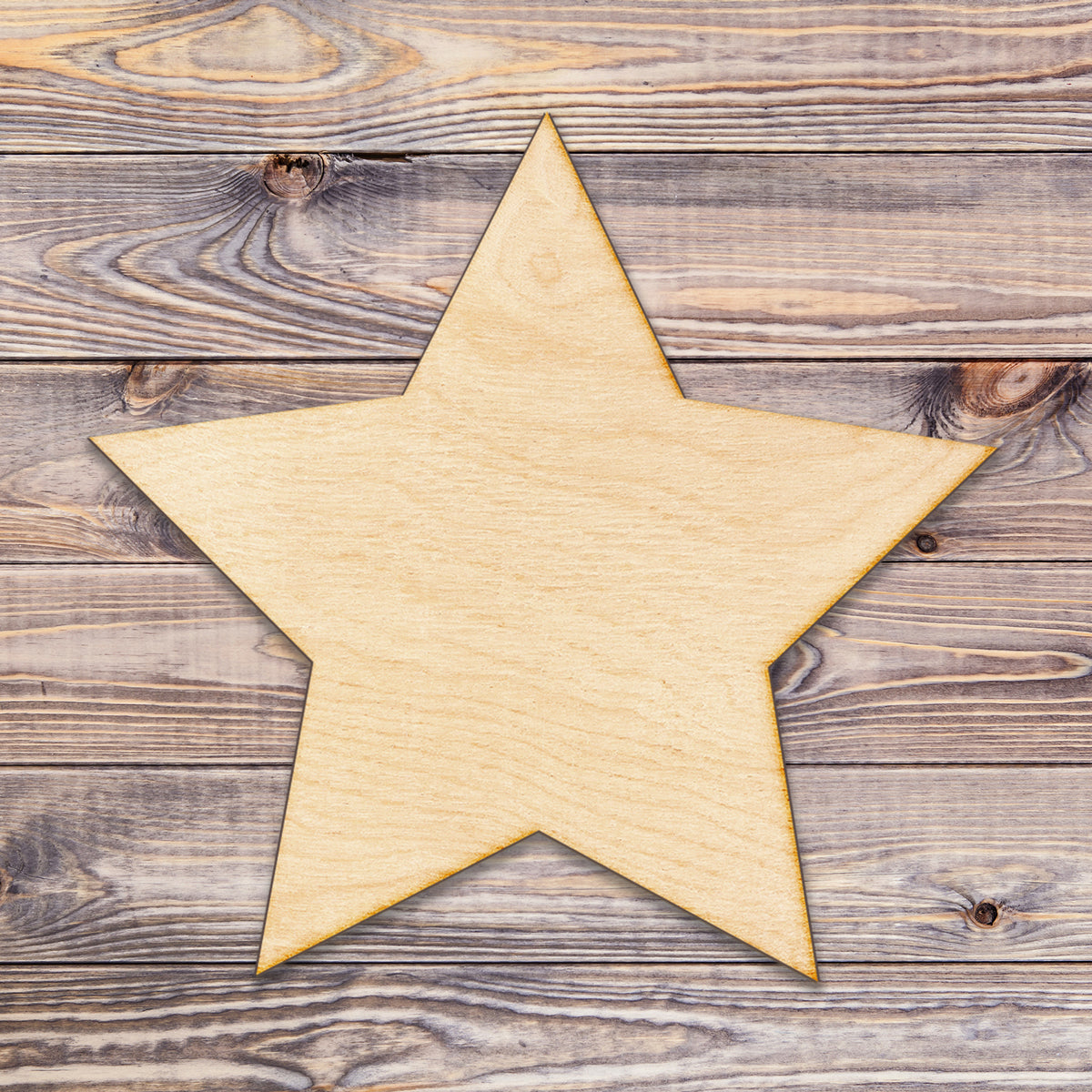 Five Point Star Cut Wood Sign