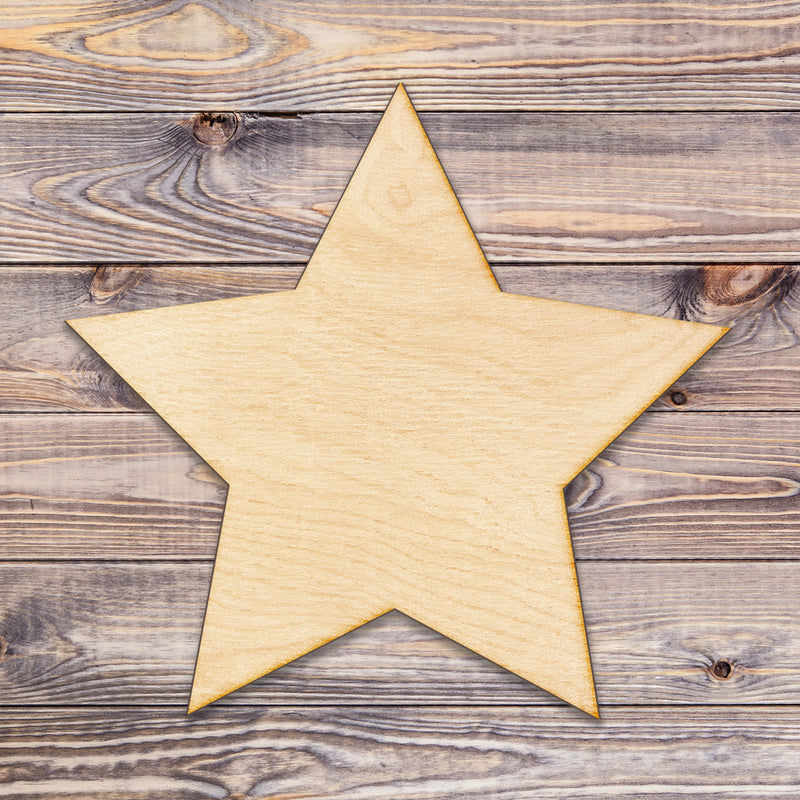 Five Point Star Cut Wood Sign