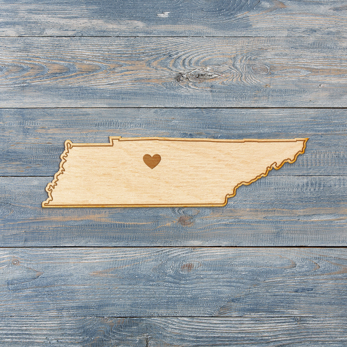 Tennessee Cut Sign With Custom Engraved Heart Placement