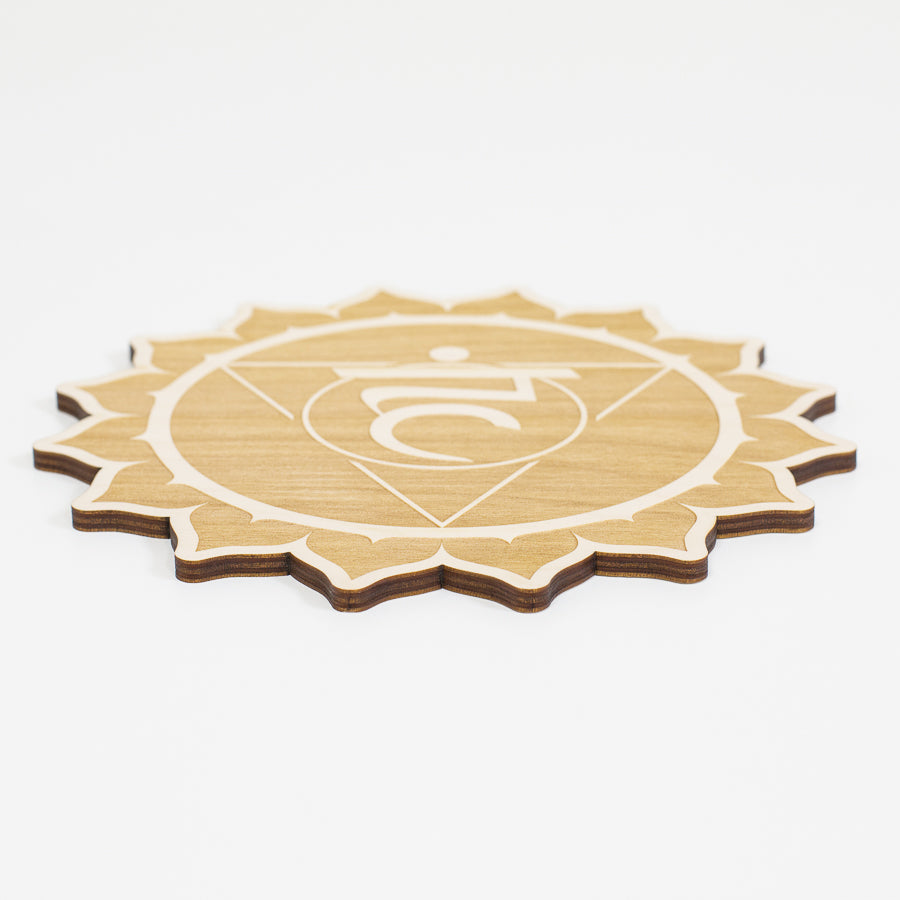 Throat Chakra Engraved Wood Sign
