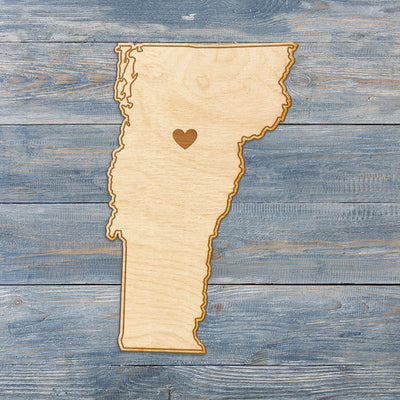 Vermont Cut Sign With Custom Engraved Heart Placement