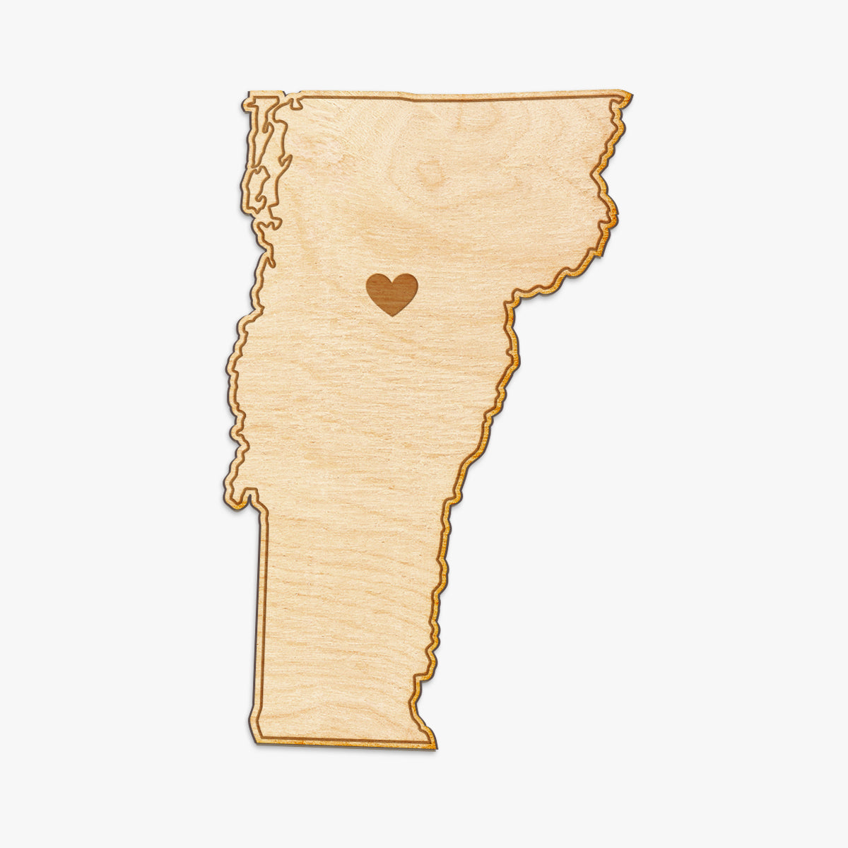 Vermont Cut Sign With Custom Engraved Heart Placement
