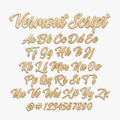 Custom Vermont Script Word Wood Sign