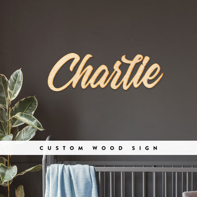 Custom Vermont Script Word Wood Sign