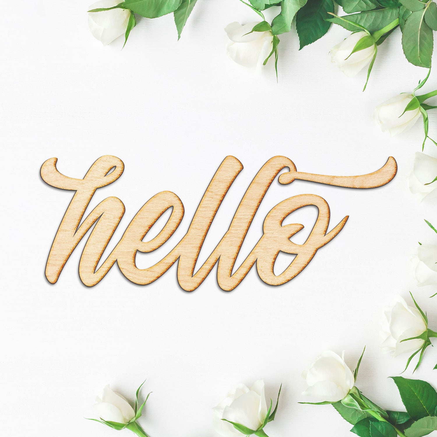 Hello Vermont Script Wood Sign