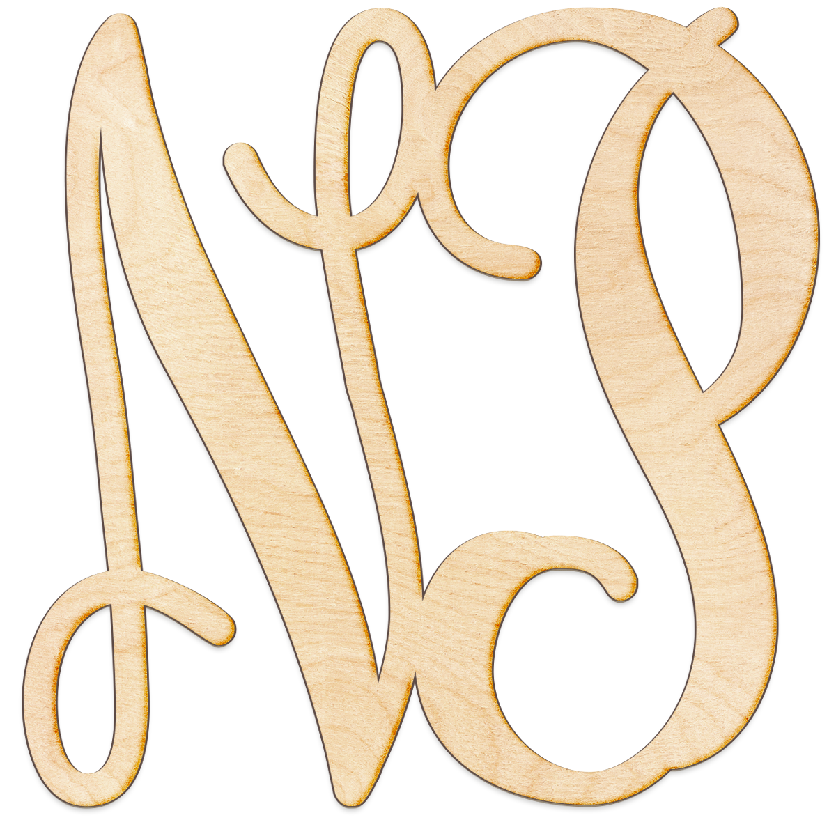 Vine Initials Monogram Wood Sign