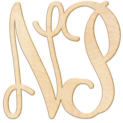 Vine Initials Monogram Wood Sign