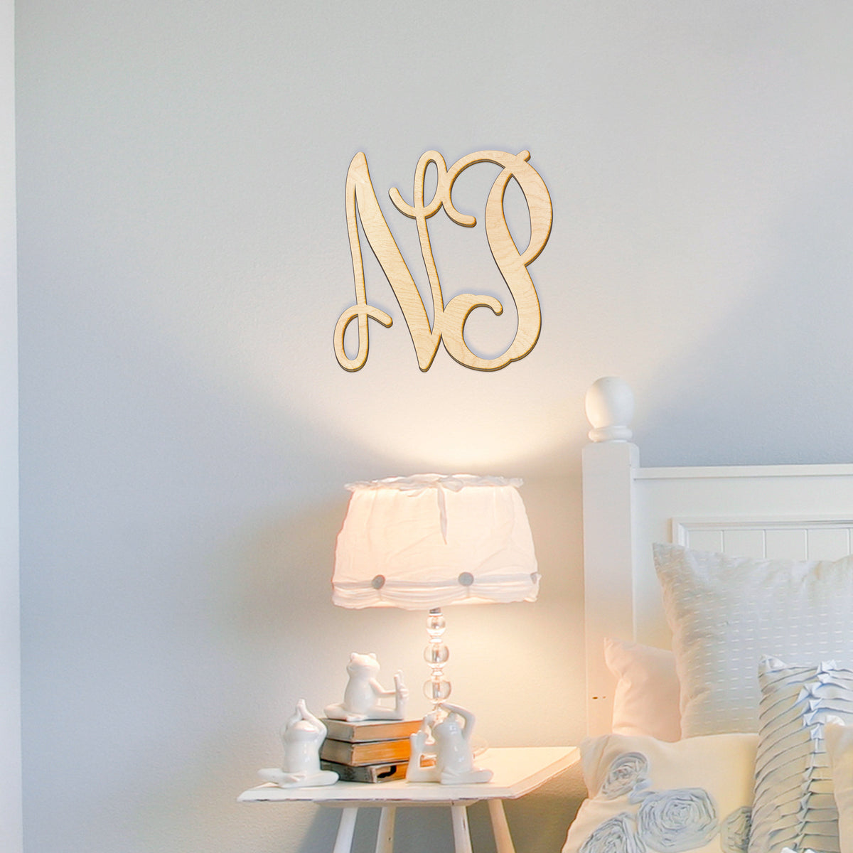 Vine Initials Monogram Wood Sign