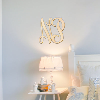 Vine Initials Monogram Wood Sign