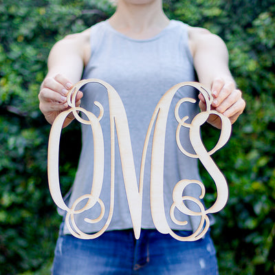 Vine Monogram Wood Letters