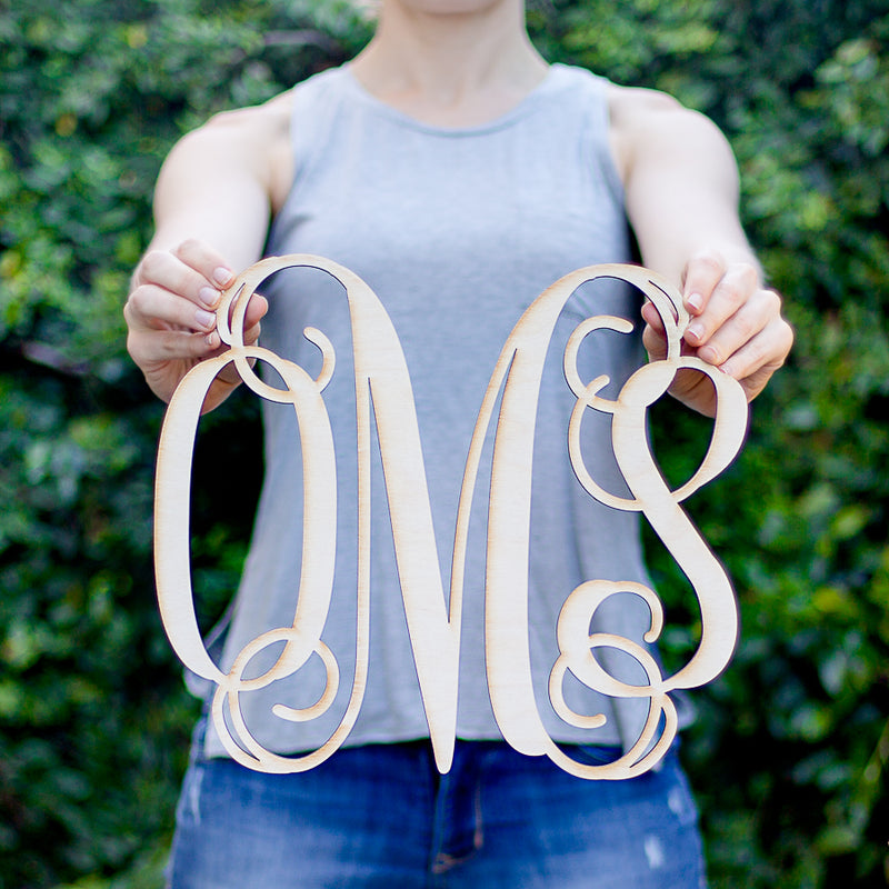 Vine Monogram Wood Letters