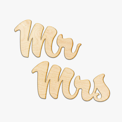 Wedding Mr and Mrs Wood Cut Signs