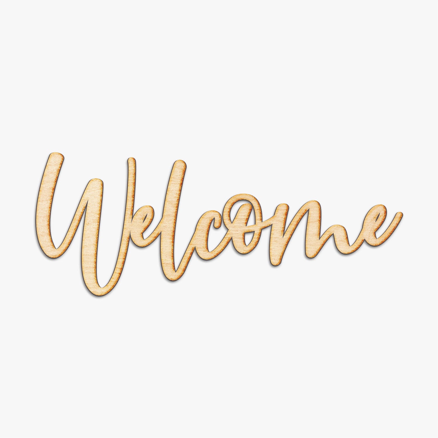 Welcome Jules Script Wood Cut Sign